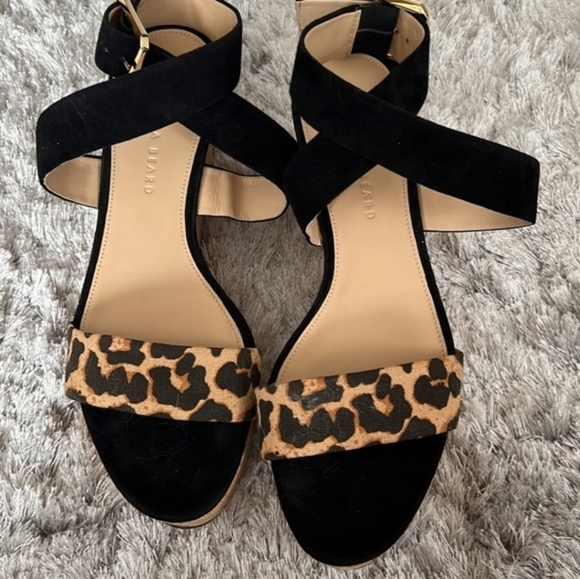 VERONICA BEARD Hurley Leopard-Print Platform Wedge Sandals - Picture 2 of 8